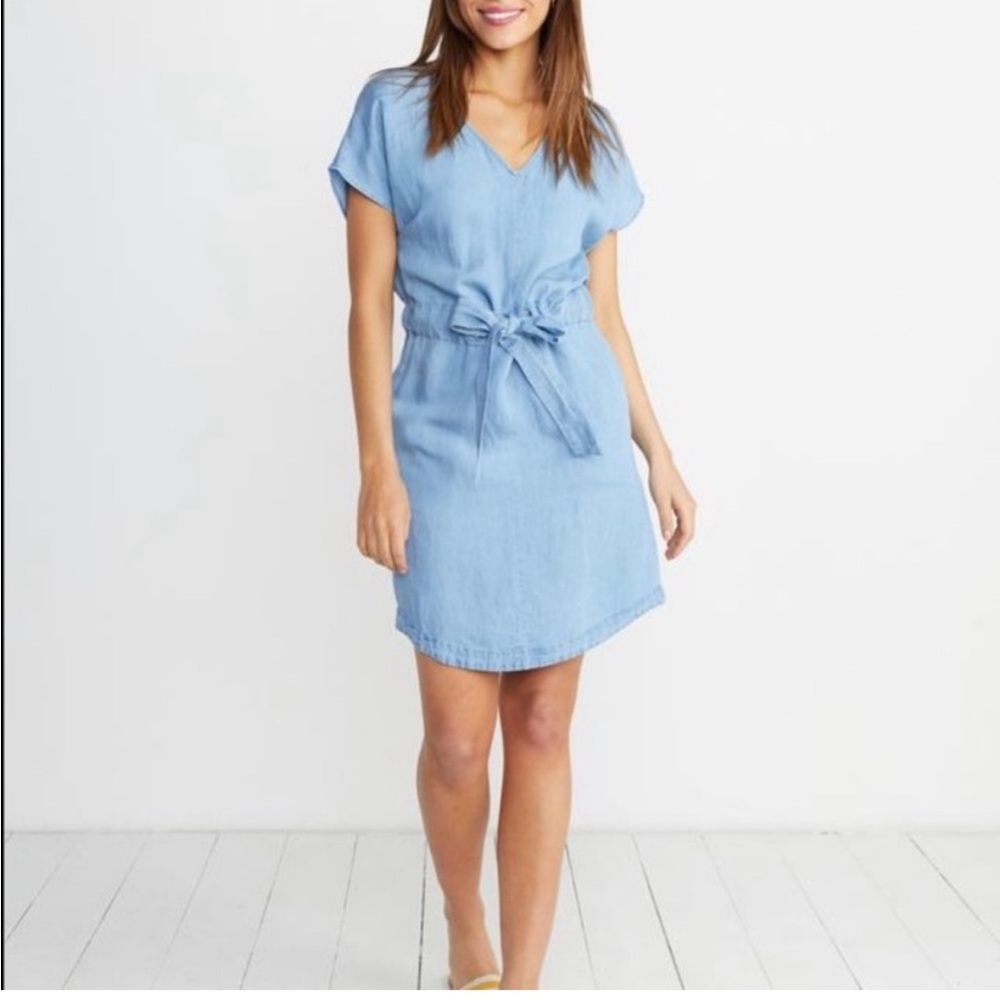 Marine Layer Bella Chambray Drawstring Waist Dress